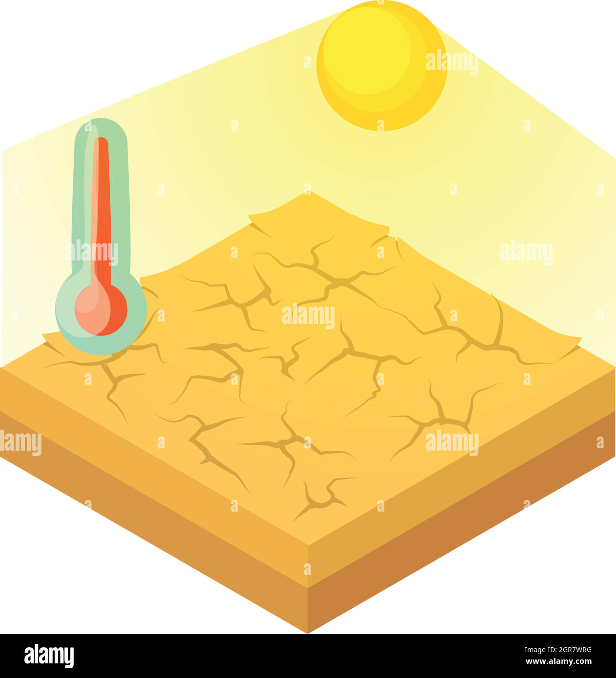 Icona della siccità in stile cartoon Illustrazione Vettoriale