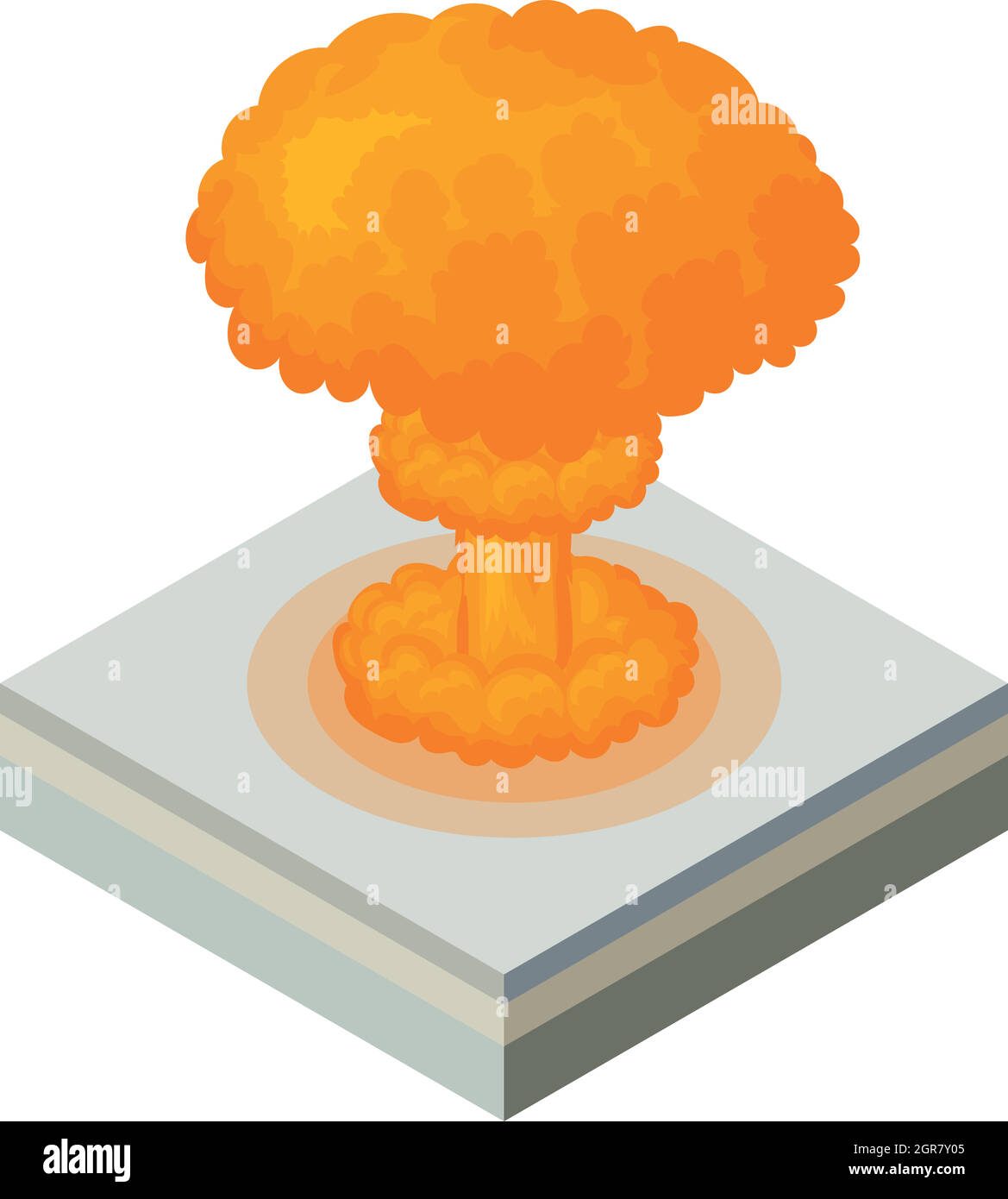 Esplosione nucleare, l'icona di stile cartoon Illustrazione Vettoriale