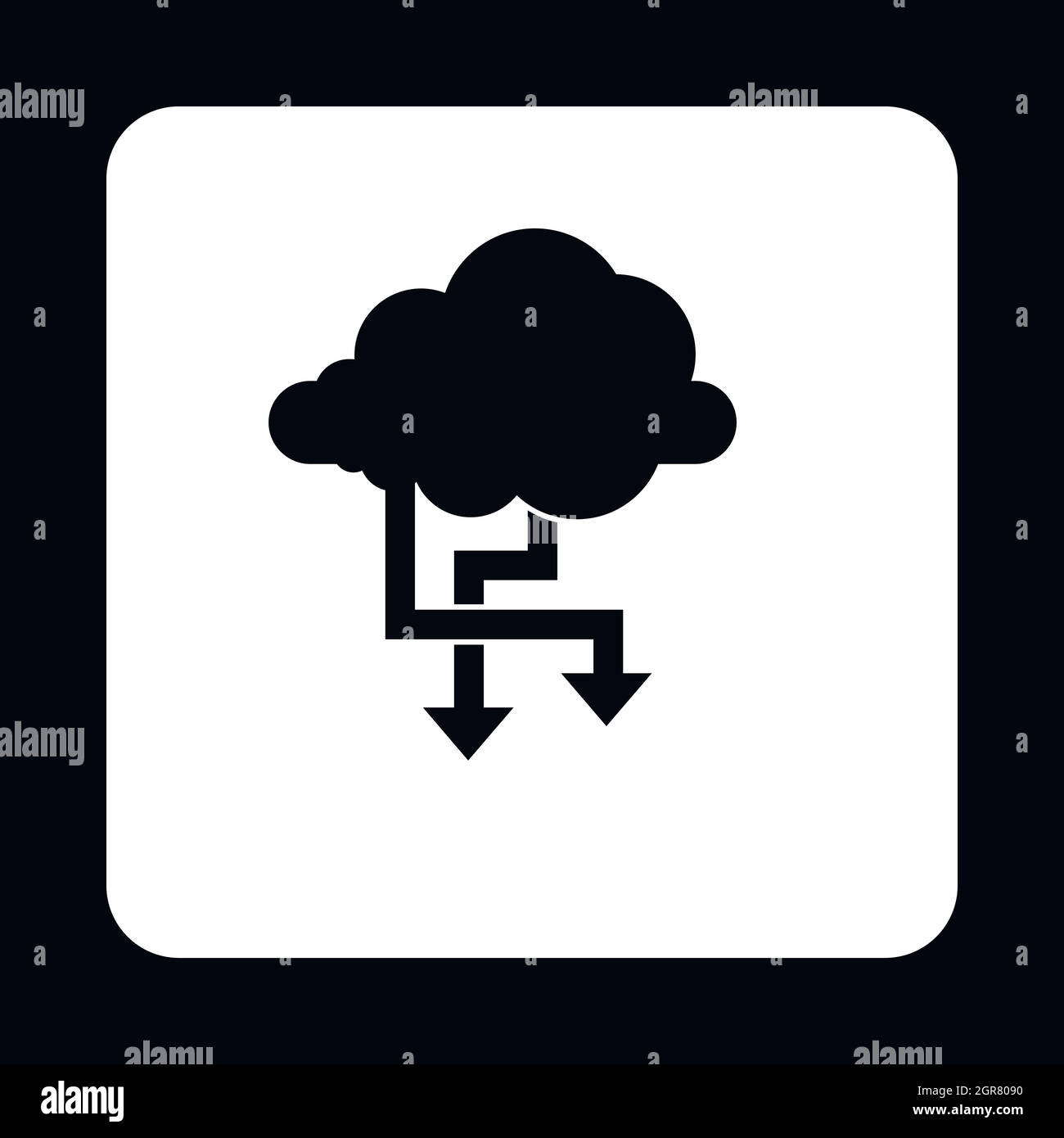 Memorizzare i file nel cloud icona, stile semplice Illustrazione Vettoriale