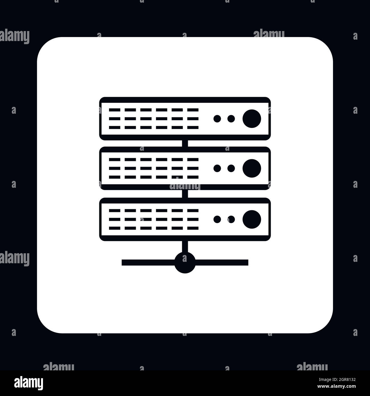 Icona di database, stile semplice Illustrazione Vettoriale