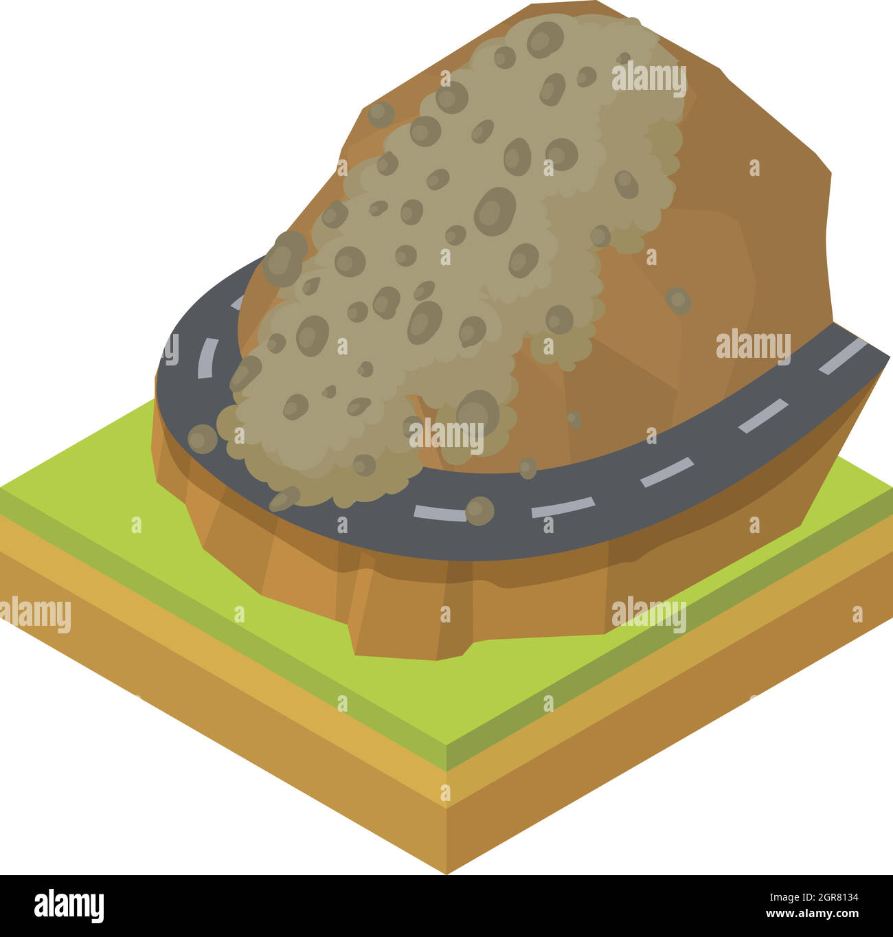 Icona di caduta massi in stile cartoon Illustrazione Vettoriale