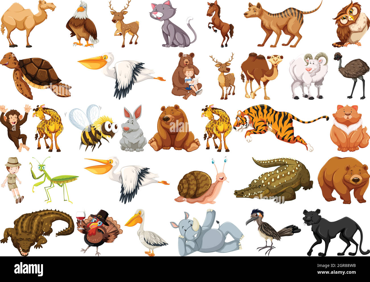 Set di animali selvatici Immagine e Vettoriale - Alamy