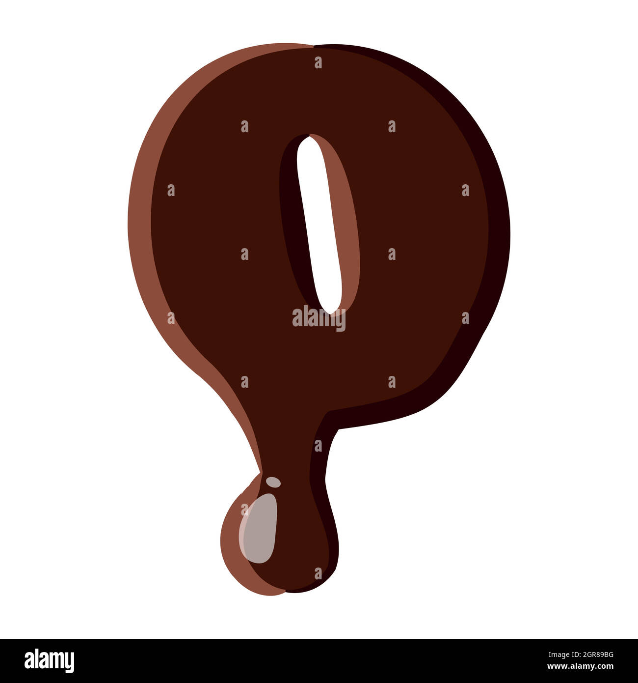 Numero 0 da alfabeto latino di cioccolato Illustrazione Vettoriale