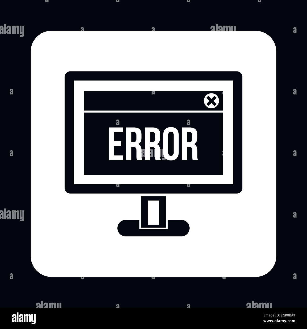 Errore Monitor, icona di stile semplice Illustrazione Vettoriale