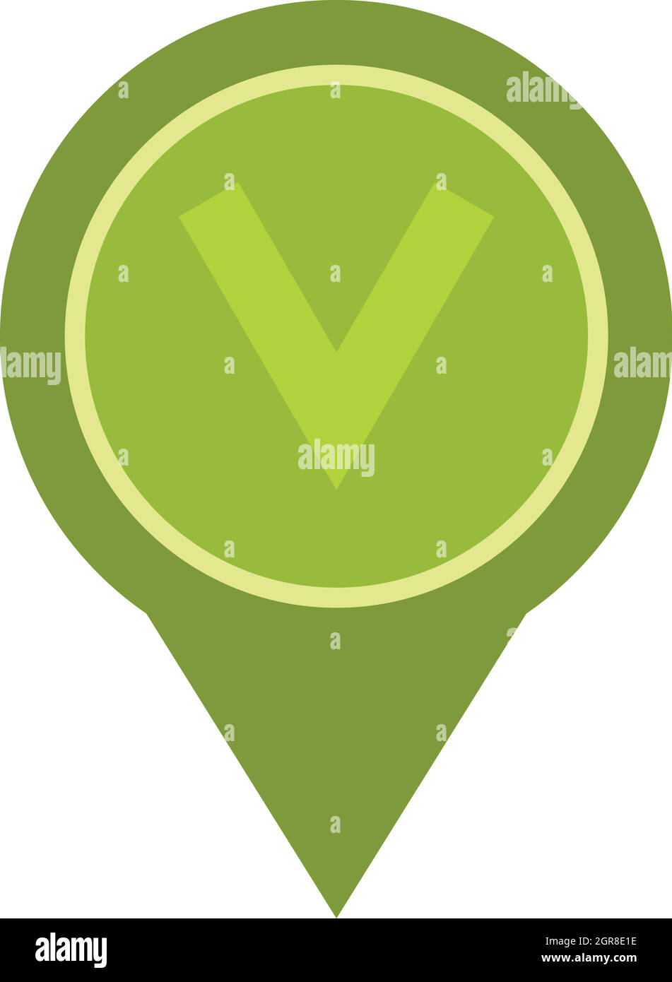 Casella di controllo pulsante icona, stile piatto Illustrazione Vettoriale