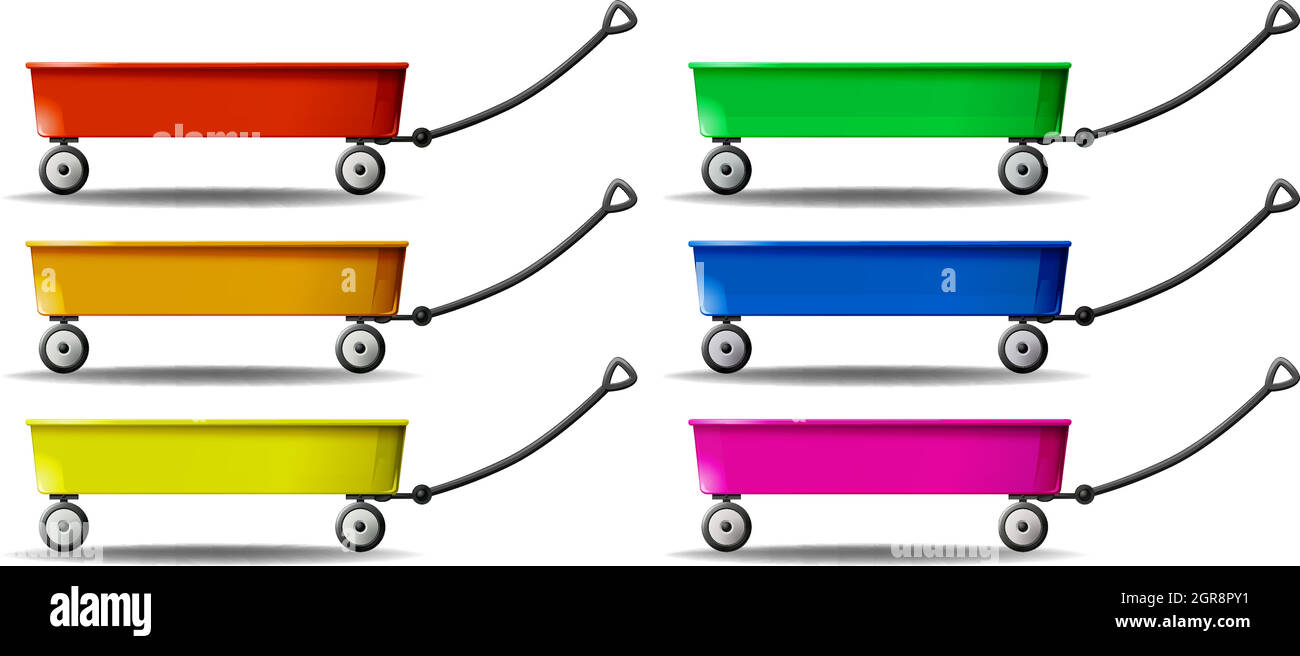 Carro in sei colori Illustrazione Vettoriale