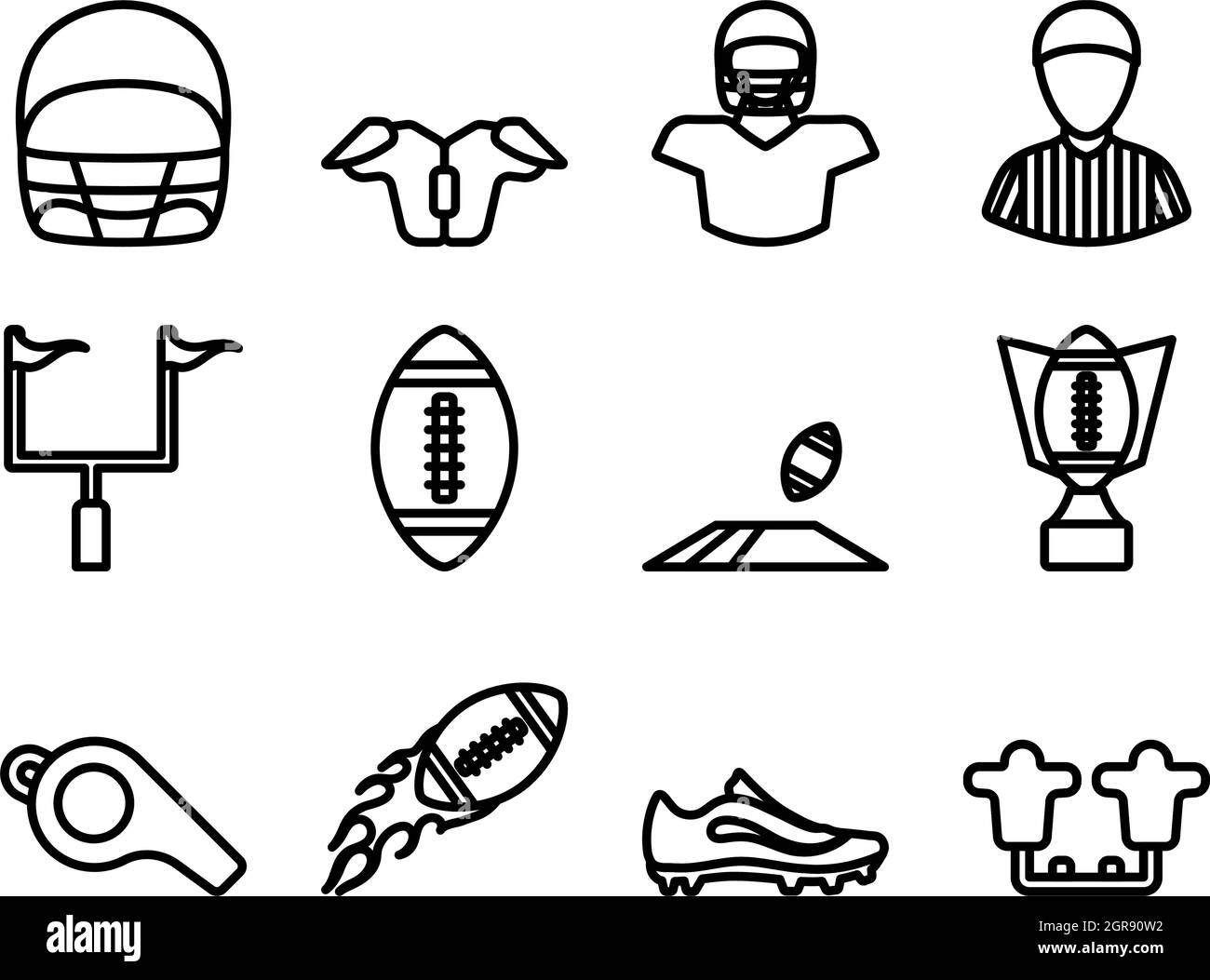 Football icona impostare Illustrazione Vettoriale