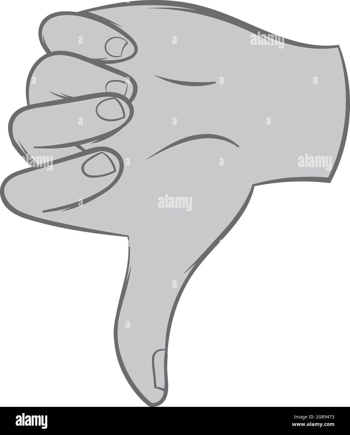 Gesto pollici giù icona, nero stile monocromatico Illustrazione Vettoriale