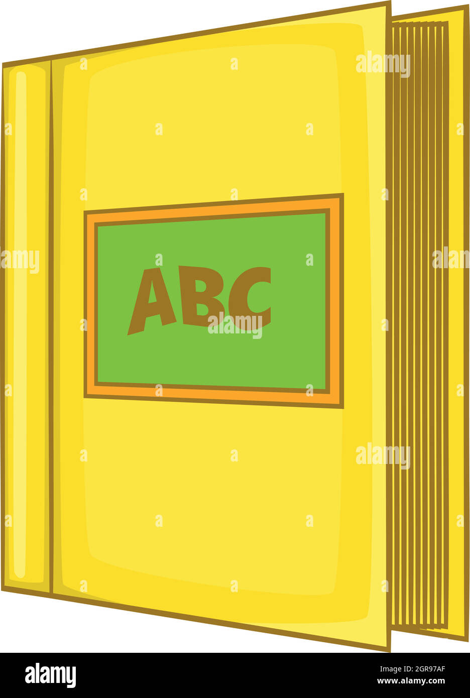 Abc icona a forma di libro, stile cartoon Illustrazione Vettoriale