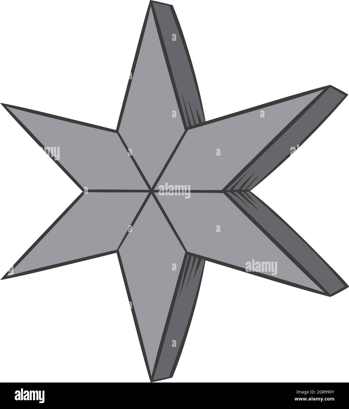 Celeste stella a sei punte icona di stile in bianco e nero Illustrazione Vettoriale