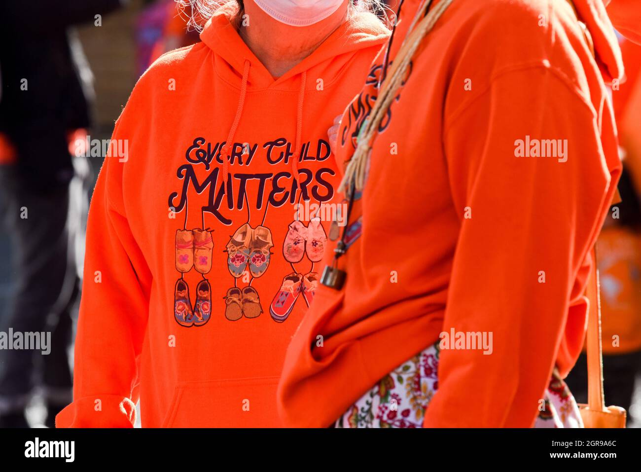 "Ogni bambino conta" onorando i bambini indigeni delle scuole residenziali in Canada Foto Stock