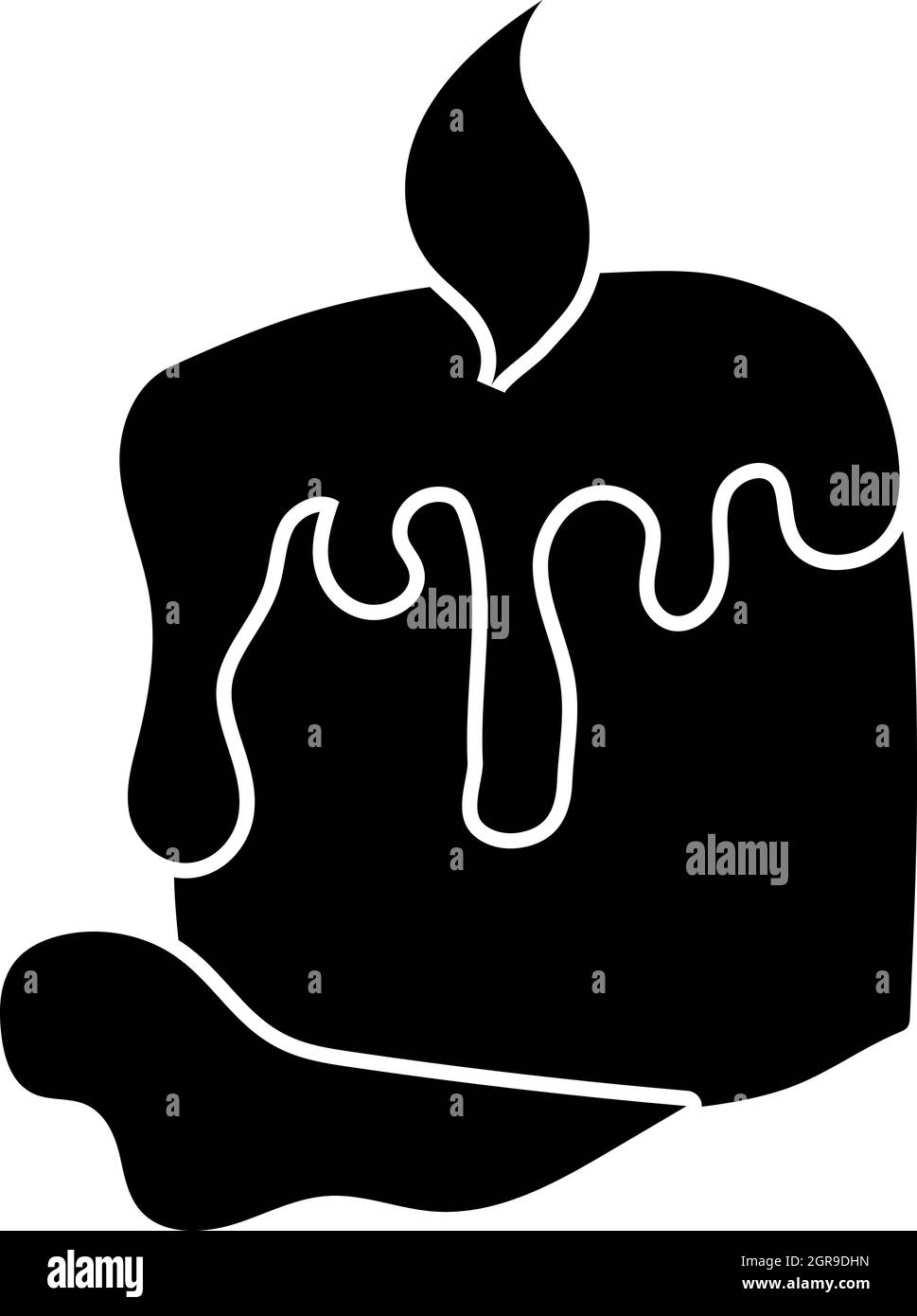 Candela che brucia icona, stile semplice Illustrazione Vettoriale