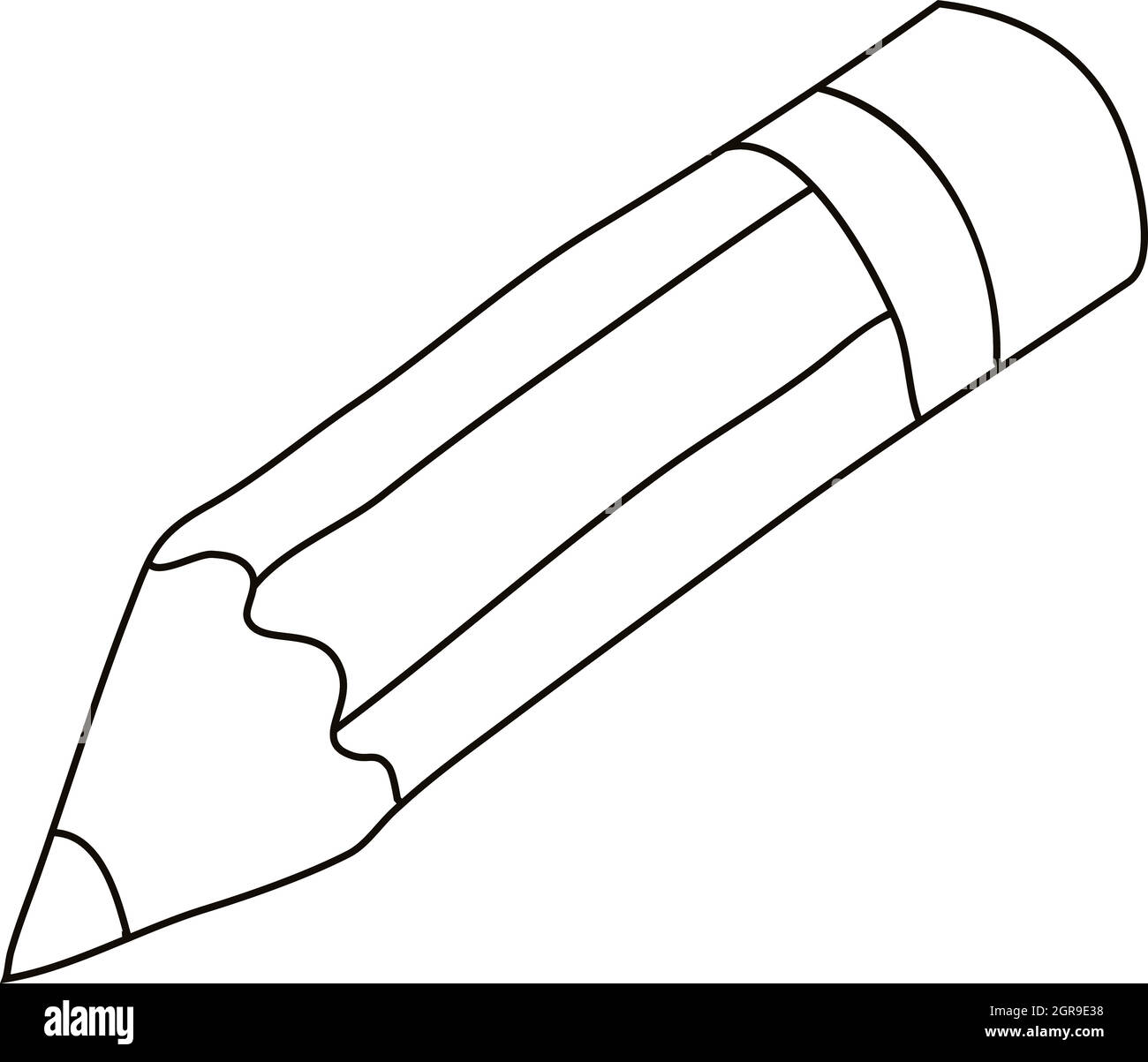 Icona a forma di matita, stile contorno Illustrazione Vettoriale