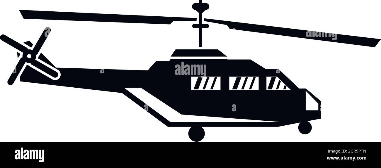 Elicottero militare, icona di stile semplice Illustrazione Vettoriale