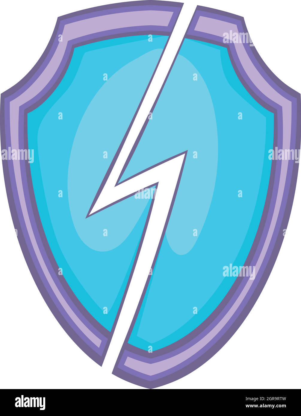 Fissare la protezione con l'icona di un fulmine, stile cartoon Illustrazione Vettoriale