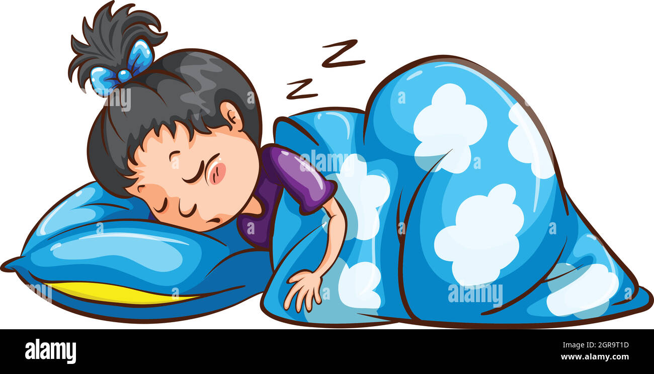 Una ragazza che dorme Illustrazione Vettoriale