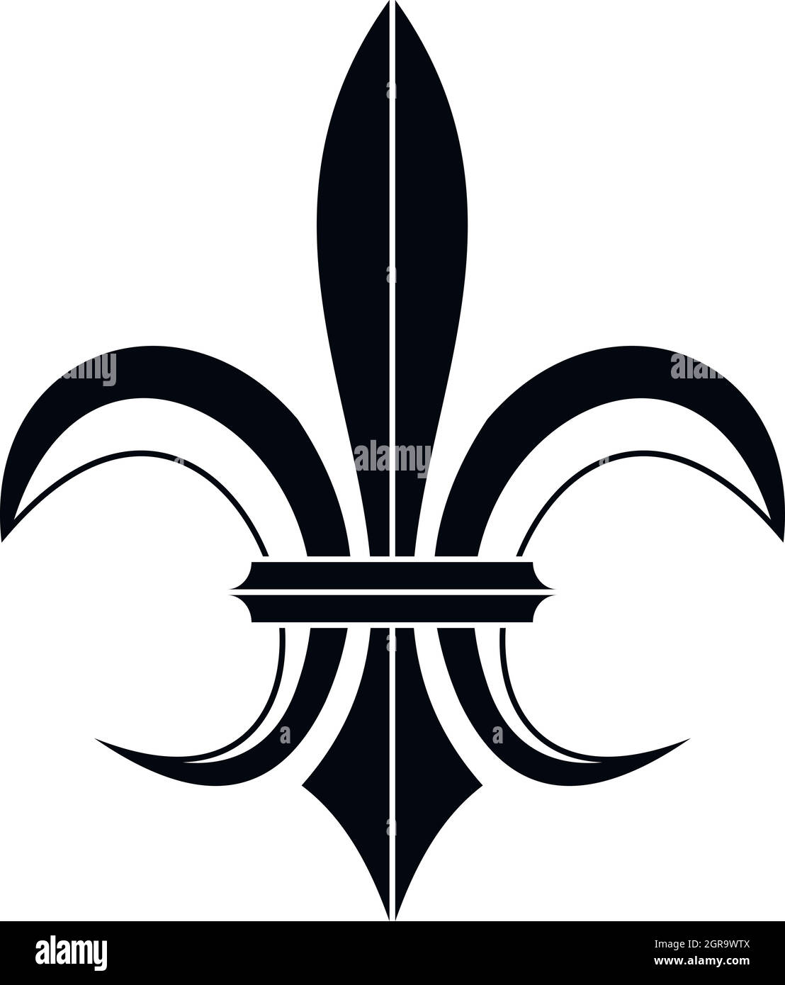 Giglio emblema araldico icona, stile semplice Illustrazione Vettoriale
