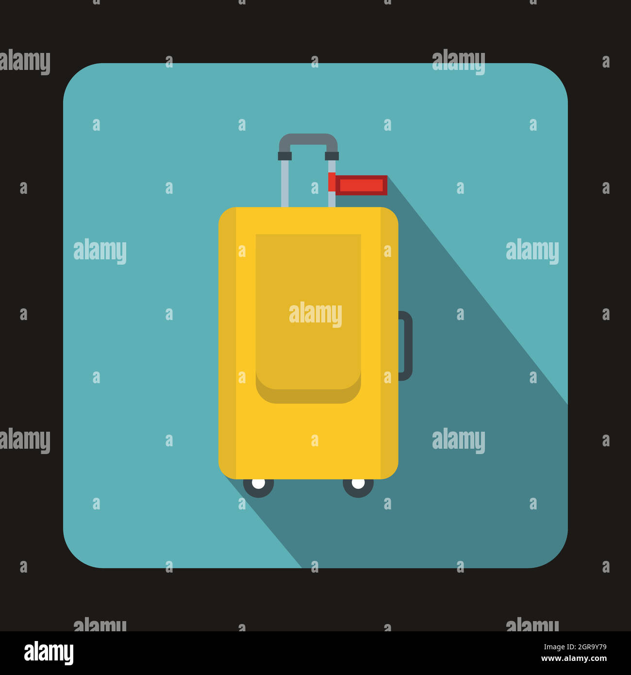 Il bagaglio pronto per l icona del viaggio, di tipo piatto Illustrazione Vettoriale