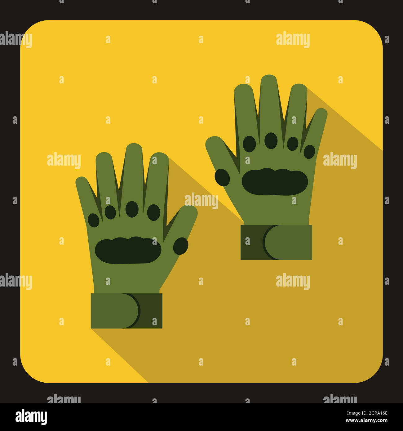 Paio di guanti da paintball verdi, modello piatto Illustrazione Vettoriale