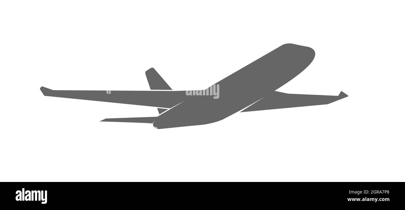 l'aereo decolla. L'aereo parte dall'aeroporto. Design piatto Illustrazione Vettoriale