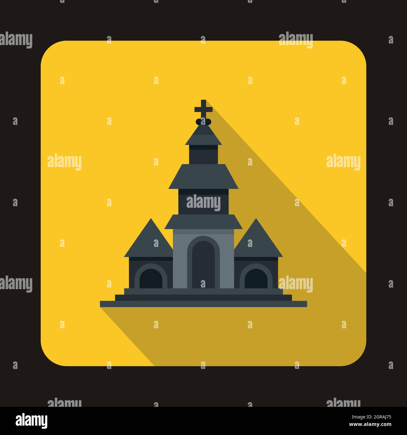 Icona della chiesa in stile piatto Illustrazione Vettoriale