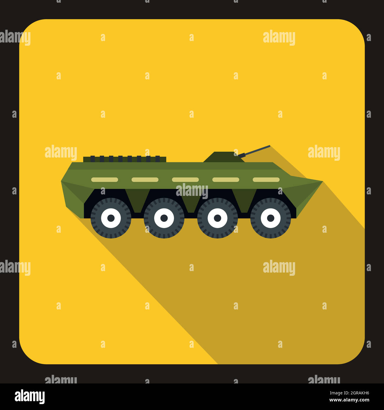 Carro armato Esercito icona, stile piatto Illustrazione Vettoriale