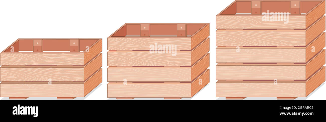 Set di casse per pallet Illustrazione Vettoriale