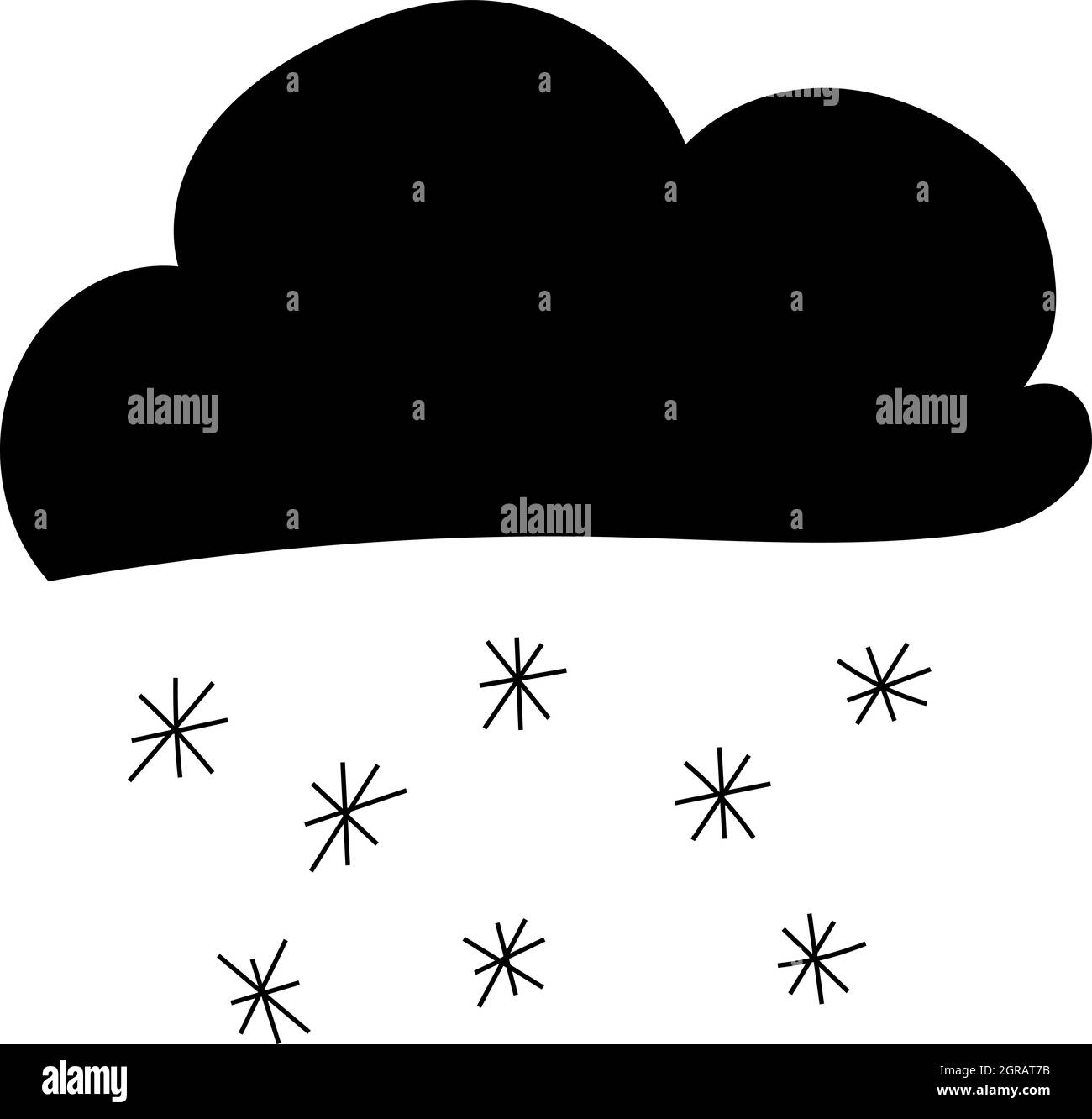 Il Cloud e l'icona del fiocco di neve, stile semplice Illustrazione Vettoriale