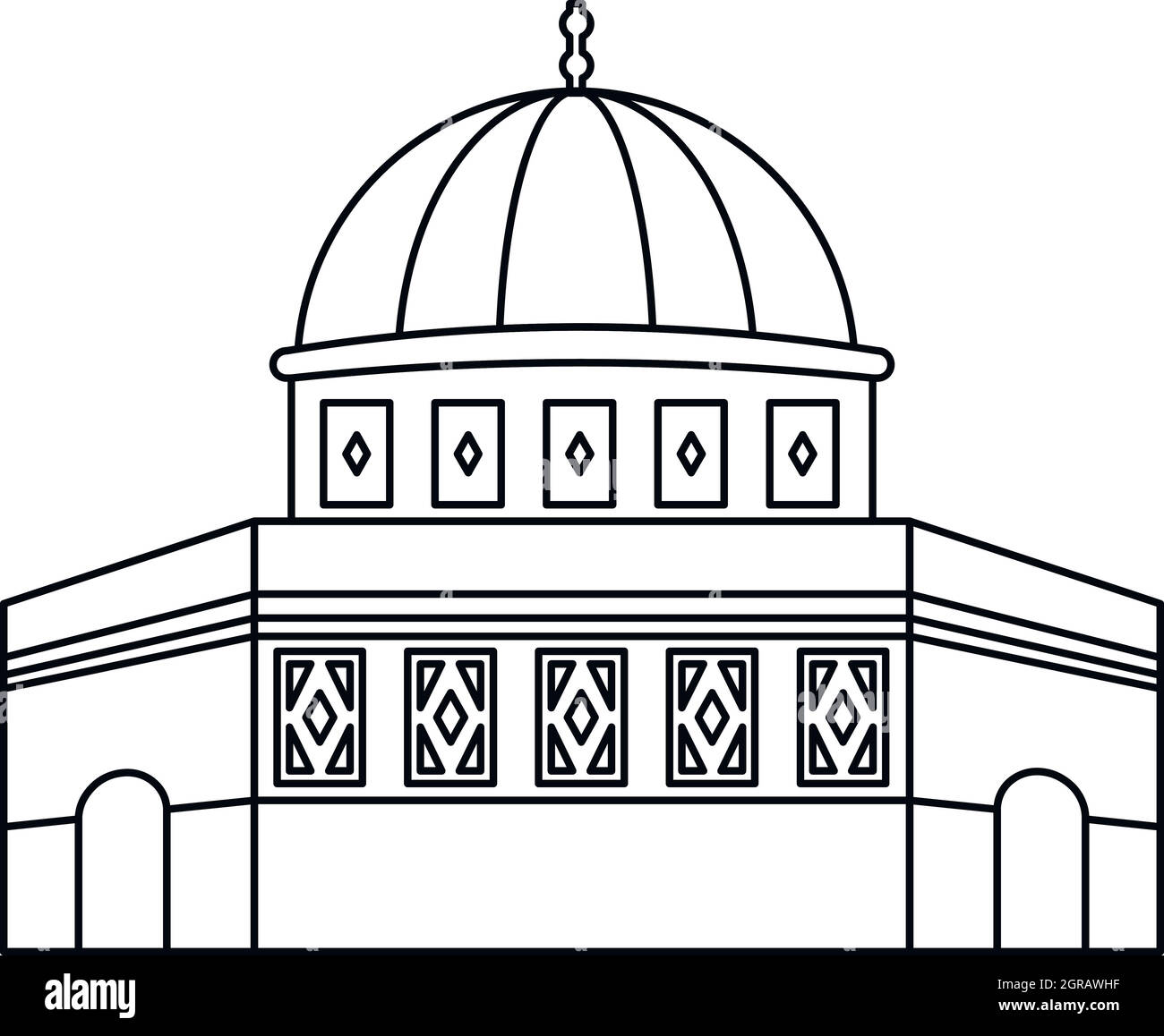 Cupola della roccia del Monte del Tempio icona Illustrazione Vettoriale