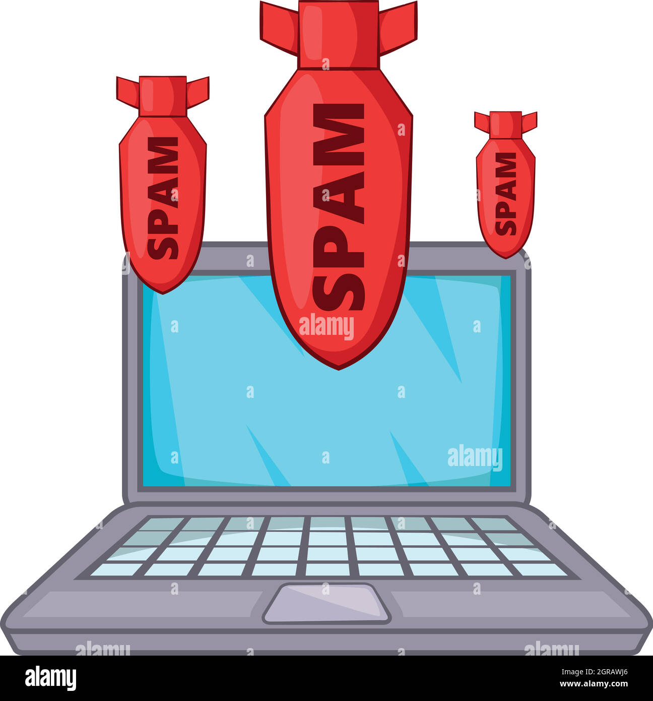 Bombe di spam icona, stile cartoon Illustrazione Vettoriale