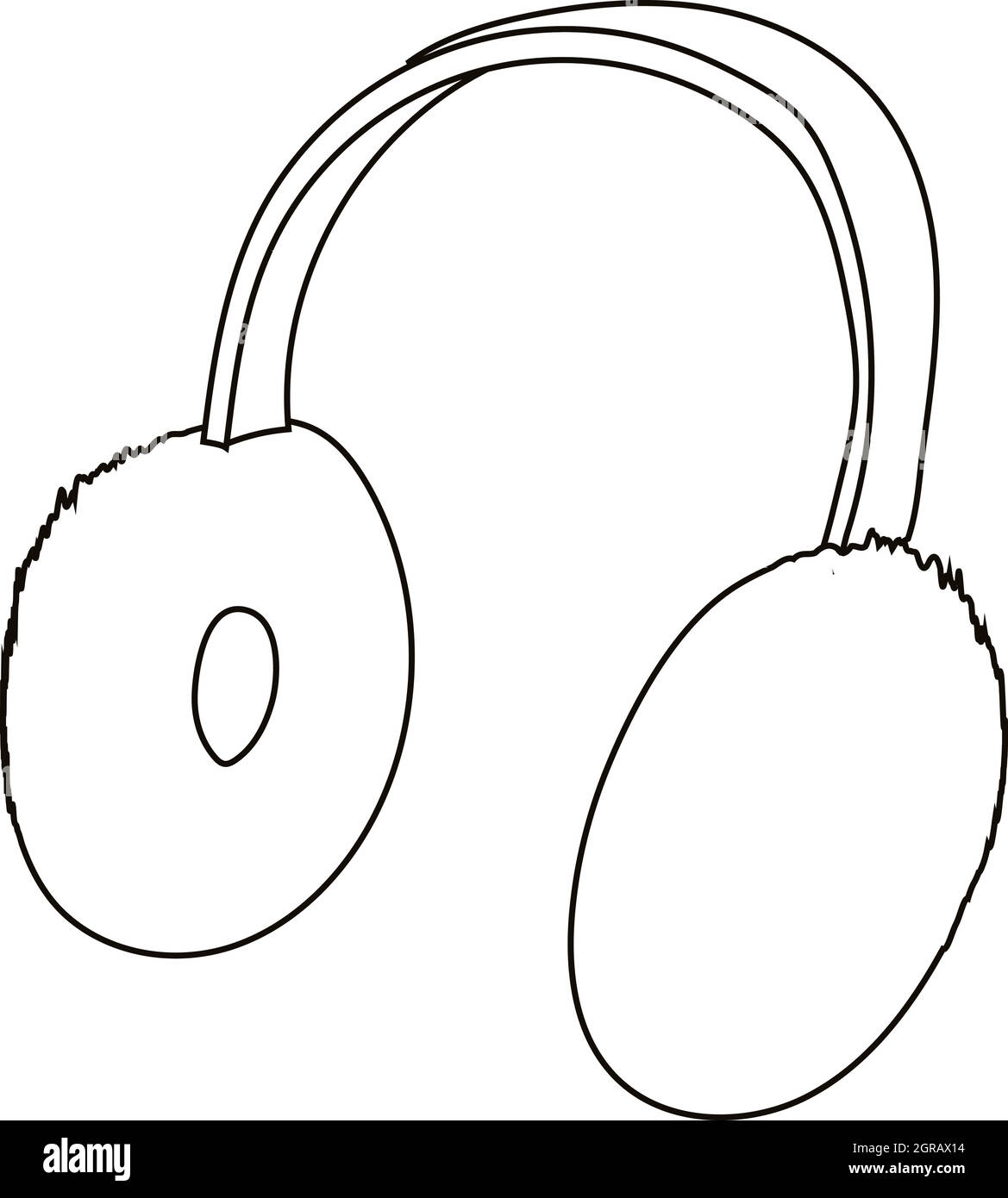 Icona delle cuffie, stile contorno Illustrazione Vettoriale