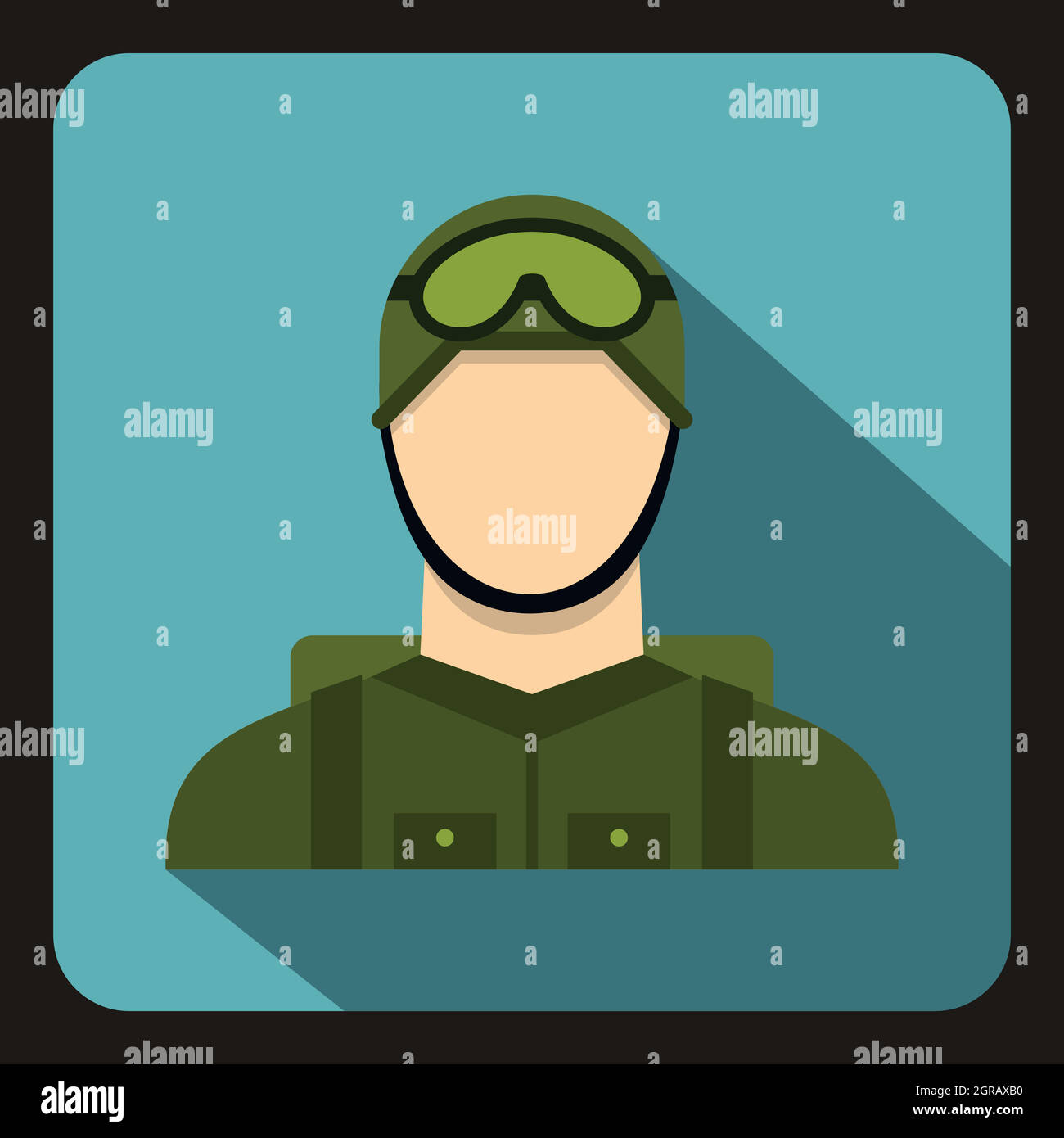 Paracadutista militare icona, stile piatto Illustrazione Vettoriale