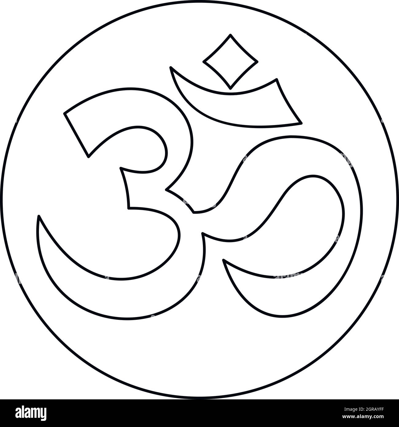 Om icona segno, stile contorno Illustrazione Vettoriale