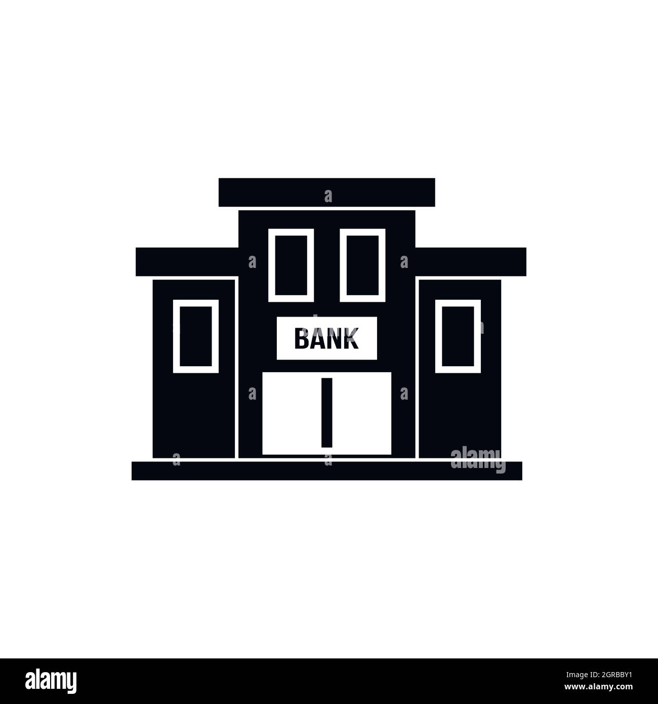 Bank Building, icona di stile semplice Illustrazione Vettoriale