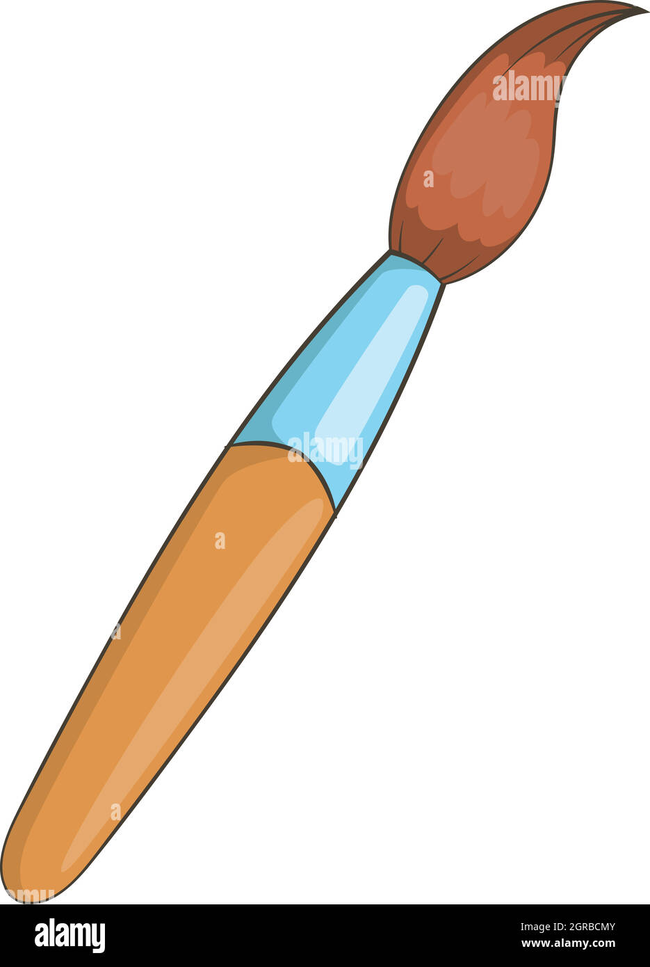 Spazzola di vernice icona, stile cartoon Illustrazione Vettoriale