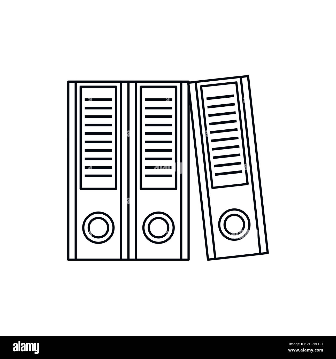 Office icona cartelle in stile contorno Illustrazione Vettoriale