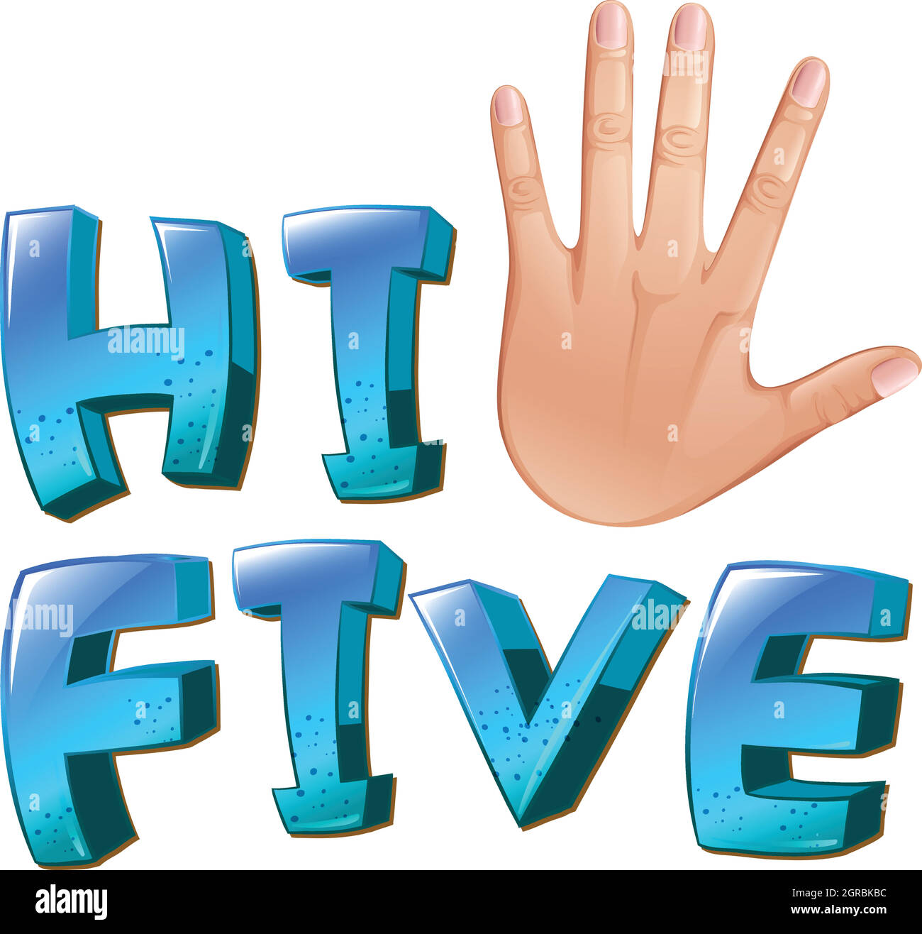 Un'opera d'arte hi-five con un palmo Illustrazione Vettoriale