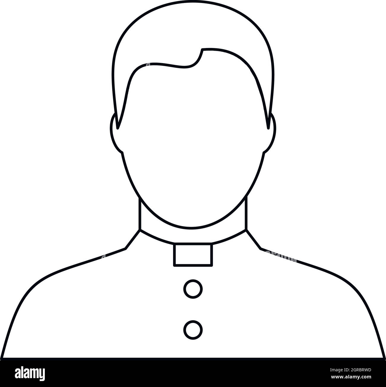 Sacerdote cattolico, l'icona di stile di contorno Illustrazione Vettoriale