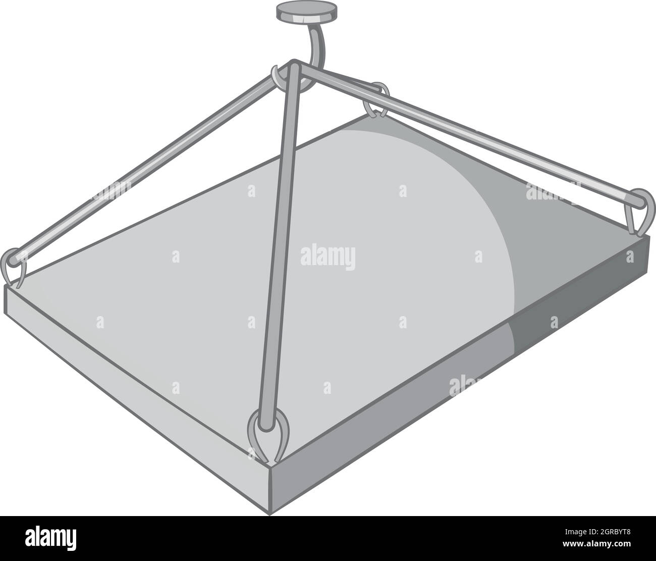 Gru da cantiere con icona della piattaforma Illustrazione Vettoriale