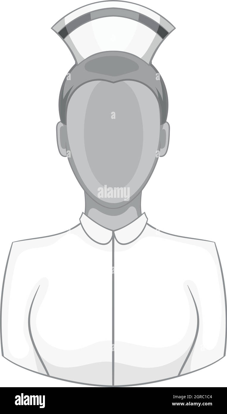 Icona di infermiere, nero stile monocromatico Illustrazione Vettoriale