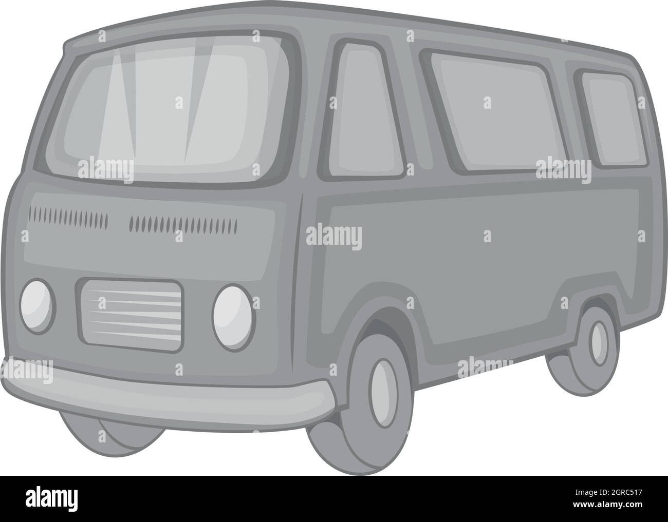Classic van, retro icona di stile Illustrazione Vettoriale