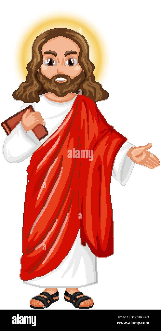 Gesù predicando in posizione eretta carattere Illustrazione Vettoriale