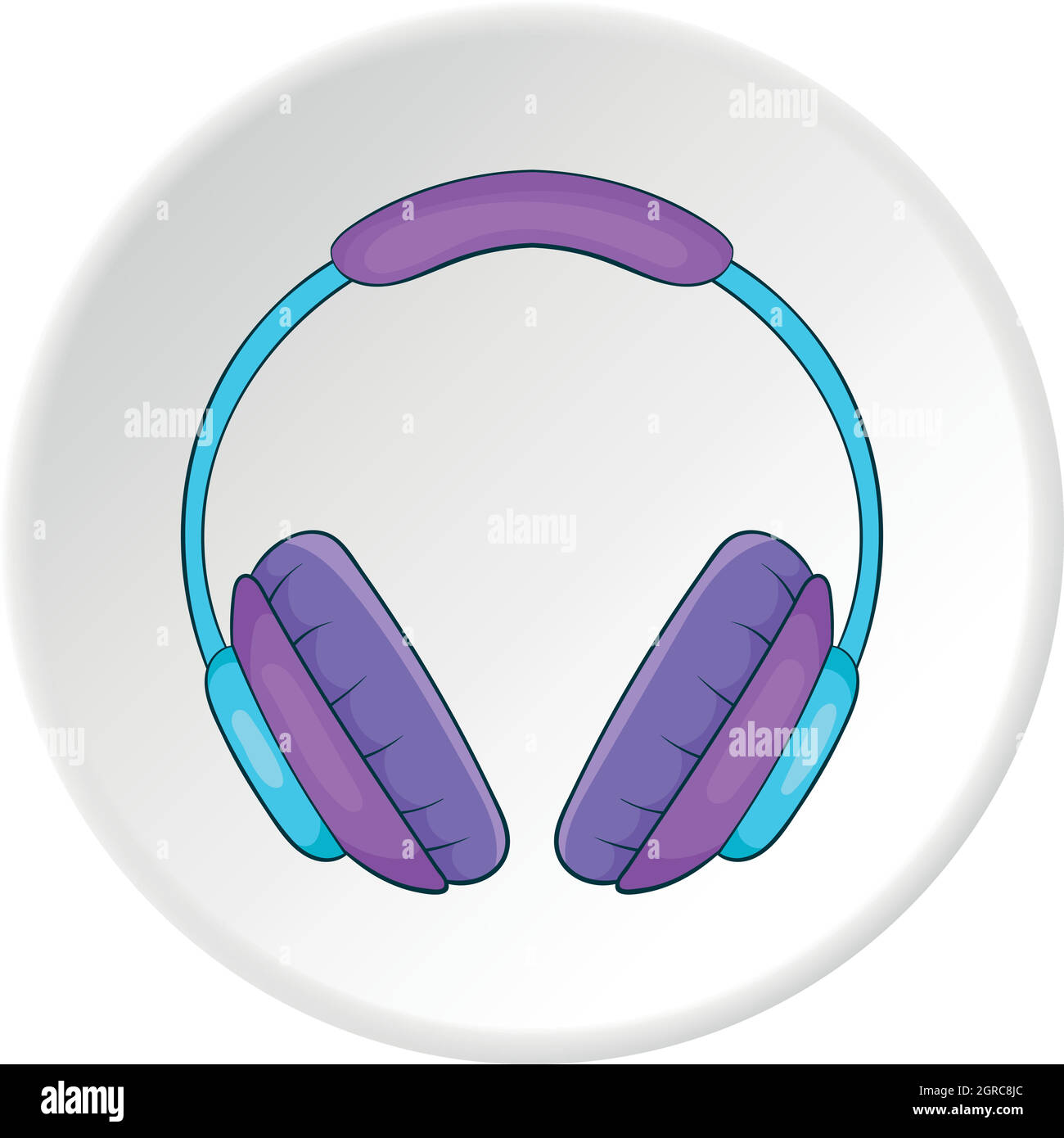 Cuffie per musica, icona di stile cartoon Illustrazione Vettoriale