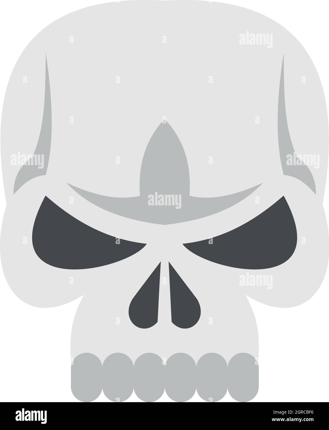 Icona Skull, stile piatto Illustrazione Vettoriale