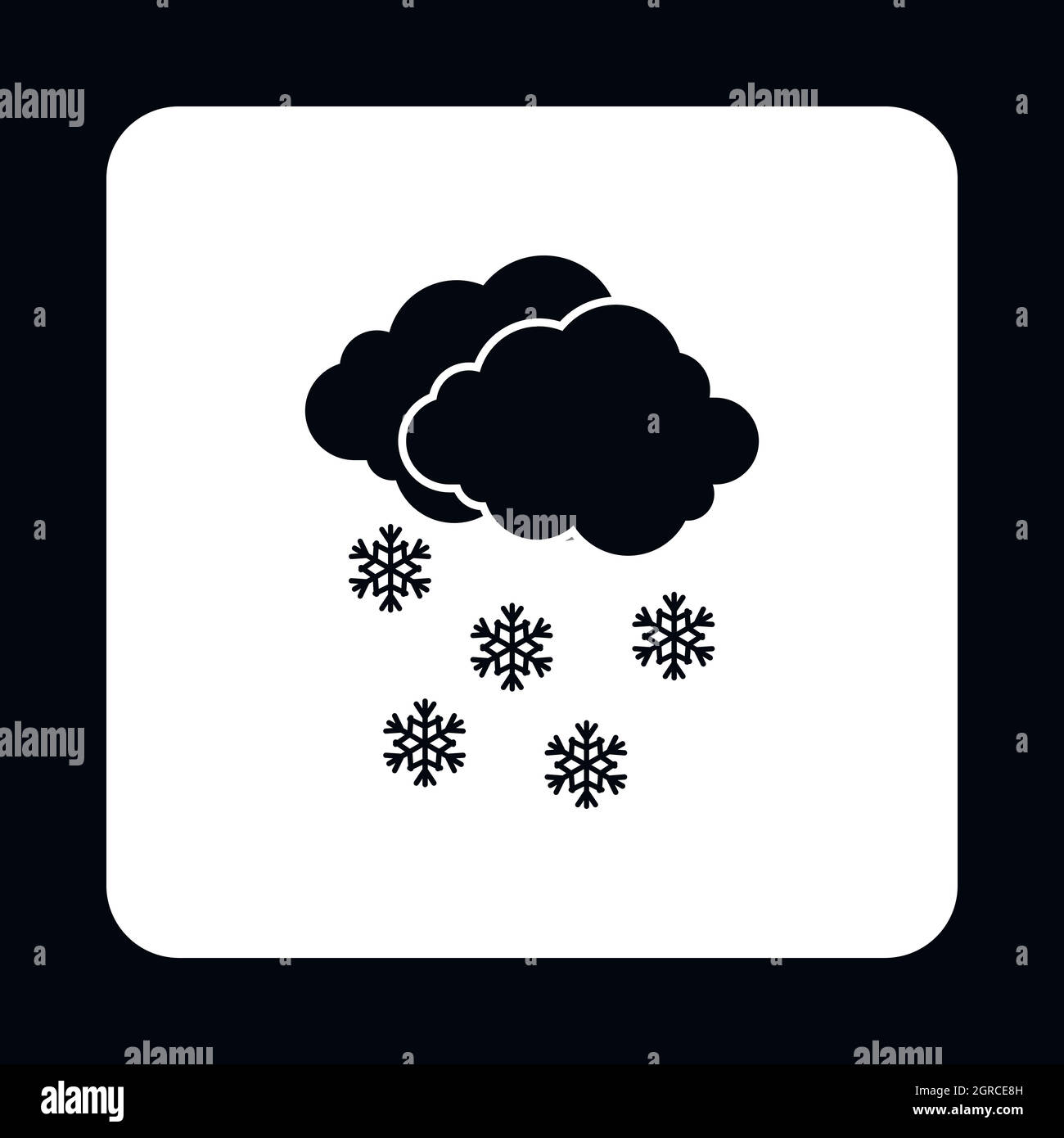 Il cloud e i fiocchi di neve, l'icona di stile semplice Illustrazione Vettoriale
