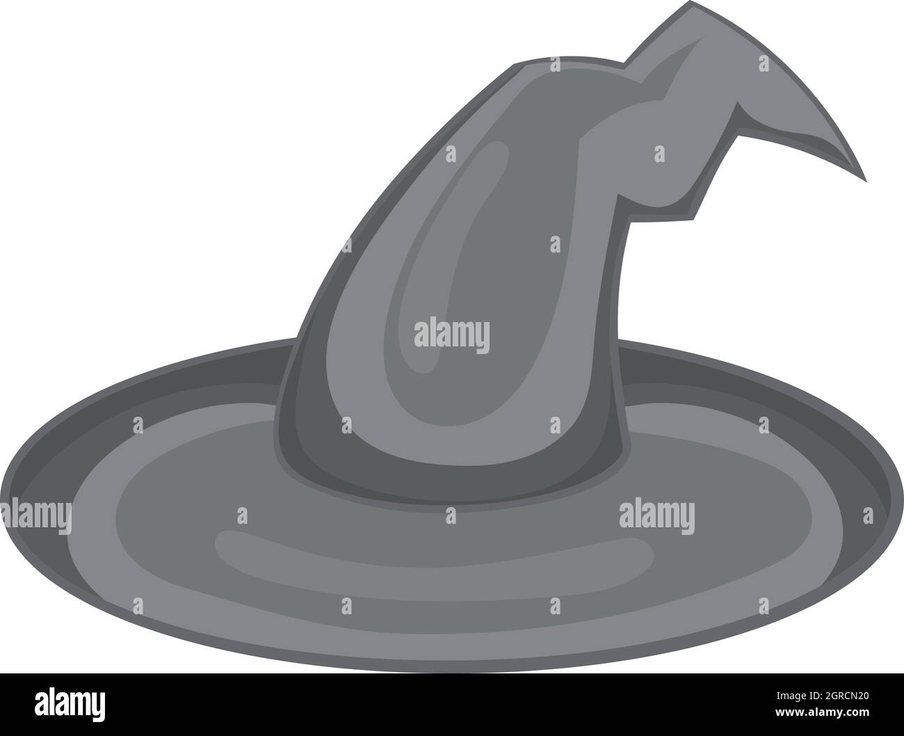 Wizard Icona a forma di cappello nero stile monocromatico Illustrazione Vettoriale