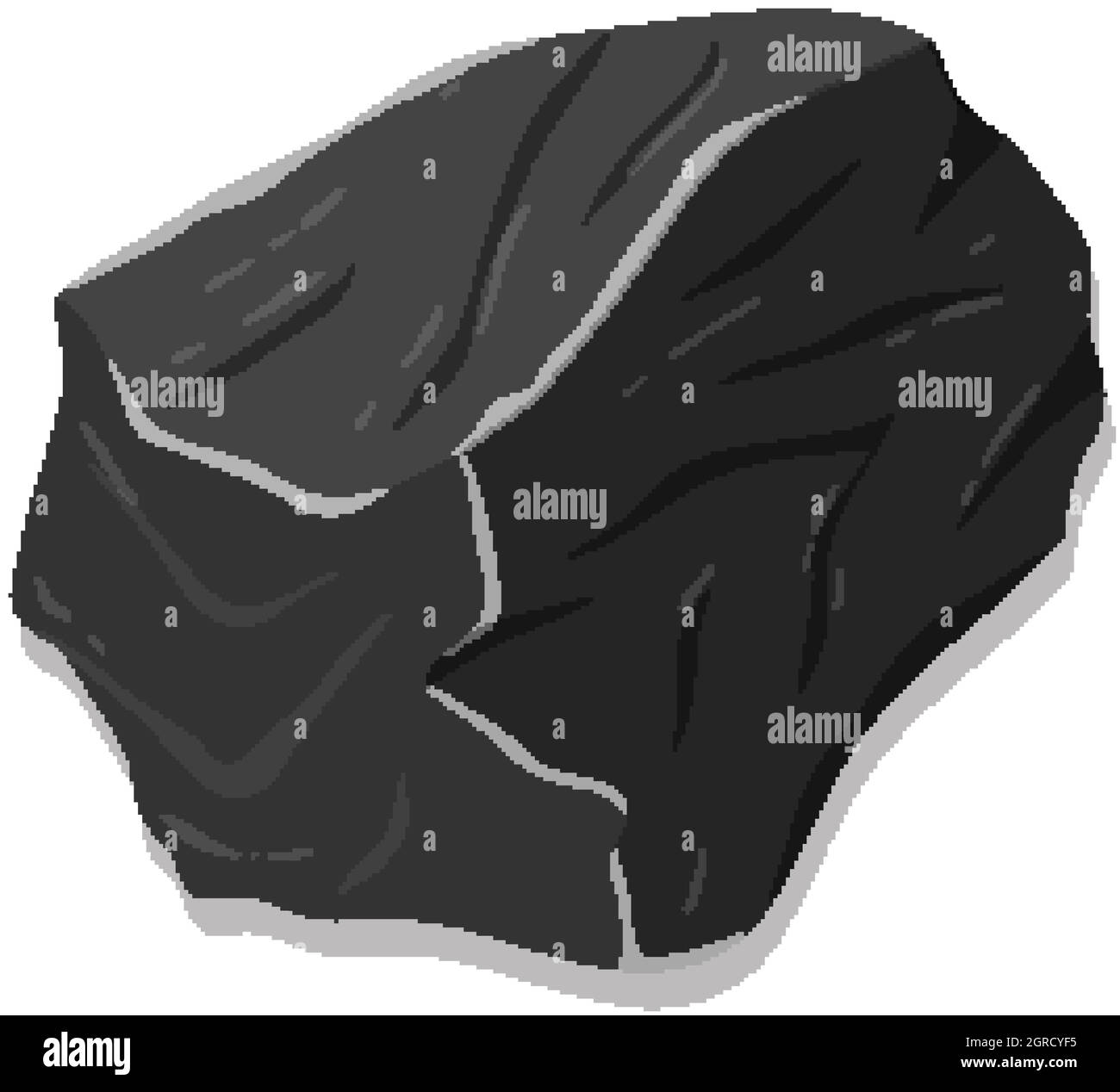 Roccia metamofica o roccia nera isolata su sfondo bianco Illustrazione Vettoriale