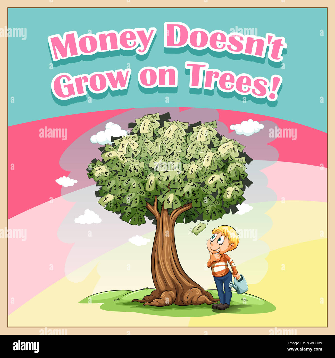 Il denaro non cresce sugli alberi Illustrazione Vettoriale