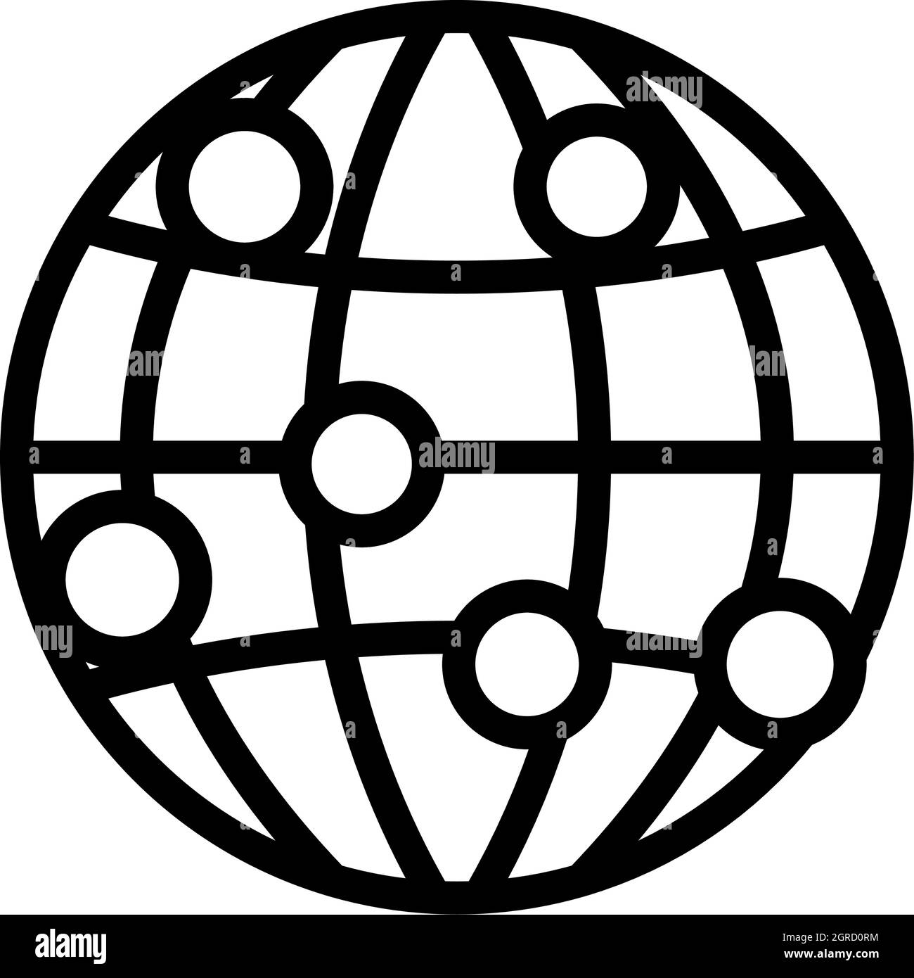 Icona del punto di connessione globo Illustrazione Vettoriale