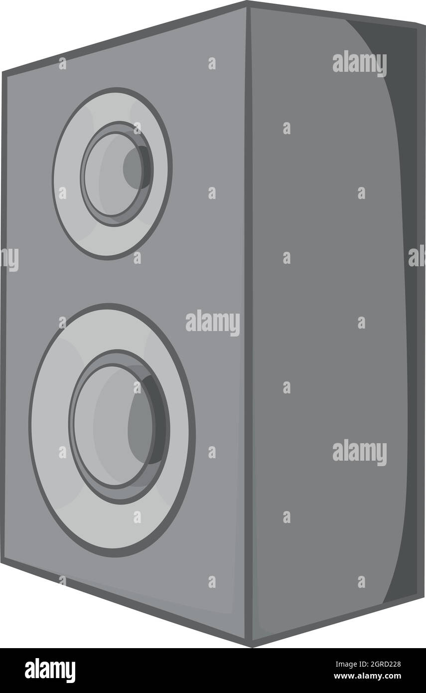 Musica icona speacker, nero stile monocromatico Illustrazione Vettoriale